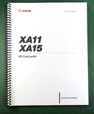 Canon XA11 XA15 Instruction Manual: 160 Pges  Protective Covers 