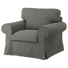 Barely Used Ikea EKTORP Armchair Cover Dark Grey Smoke/Pet Free