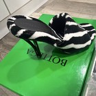 Bottega Veneta Black/White Zebra Faux Fur Open Toe Slip-On Mule Stiletto 5.5 — photo 4