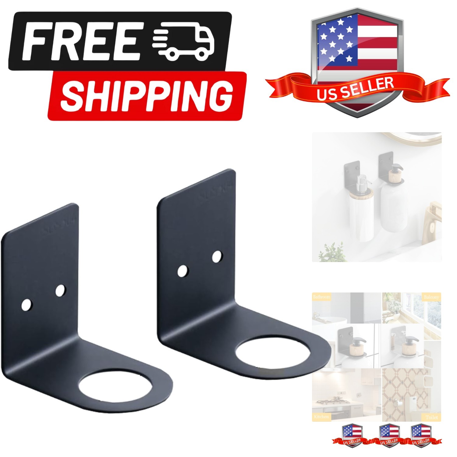 Soap Bottle Dispenser Holder Wall Mount, Shampoo Conditioner