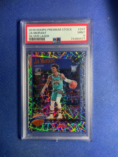 2019 Hoops Premium Stock Ja Morant Silver Laser #297 PSA 9 Mint RC Gizzlies