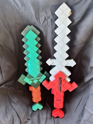 Heartstealer Nerf Minecraft Swords Elite Series Lot Of 2 No Darts