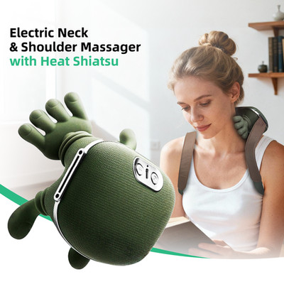 Heated Kneading Neck Massager With Shiatsu for Upper Back Cervical Pain Relief