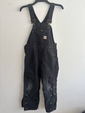 141. Carhartt Black Overalls – Loose Regular – W34 / Short Leg – Worn Workwear