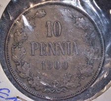 FINLAND 1900 10 PENNIA COIN