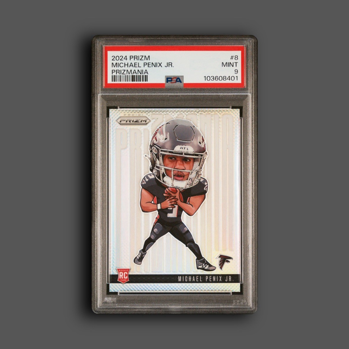 2024 Prizm Michael Penix Jr Prizmania #8 PSA 9 Case Hit SSP