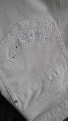 Canda Hose weiß c&A Gr. 46 lang 97, Strass Potasche, 68 cm schrittl sehr gut
