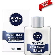 NIVEA MEN Sensitive Post Shave Balm 100ml 0% Alcohol with Chamomile and Vitamin