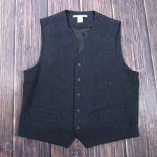 Perry Ellis Suit Vest Mens L Blue Tweed Wool Rayon Polyester 3 Piece Formal
