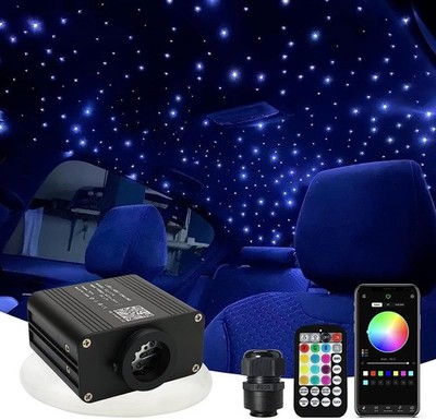 16W Starlight Headliner Kit - 500pcs Twinkle Fiber Optic Lights, Sound Activated