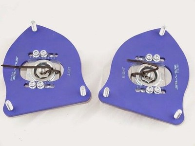 MINI Cooper R50 R52 R53 Silver Project Adjustable Top Mount Camber Plates BLUE