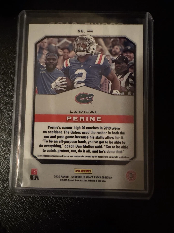 2020 Panini Obsidian Draft Picks La'Mical Perine #44 Rookie RC 74/99 - Image 2 of 2