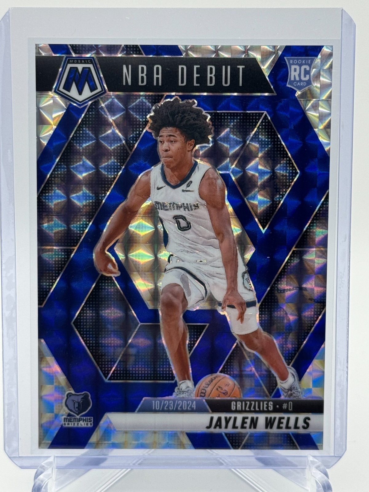 2024-25 Panini Mosaic NBA Debut Jaylen Wells Choice Blue Mosaic Prizm /45! RC!