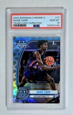 2024 Bowman Chrome U Team Logo Variation Dame Sarr PSA GEM MINT 10 LOW POP