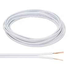 15Ft 18/2 PVC Covered Wire, SPT-1 UL Listed Copper Electronic Wire, White