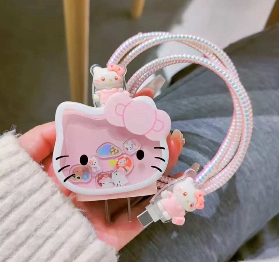 Kawaii Charger Protective Cover Cartoon Cable Protector  18W/20W Fast Chargin - Image 2 of 4