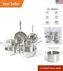 Castelle 10-Piece Induction Safe Stainless Steel Cookware Set - 18/8 Durable ...