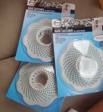 Danco Tub Drain Hair Catcher 3 Packs White Flower Shape Strainer Clog Prevention