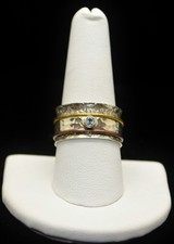 Sterling Silver Hammered Design Fidget Style Ring SZ 9.25 FMF426