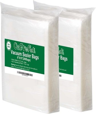 Heavy-Duty 6'' x 10'' BPA-Free Vacuum Sealer Bags - 200 Pack for Long-Term Storage