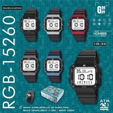G&B Men's Digital LCD Watch Resin Strap Date Display 30m New