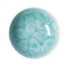 Round Flower Patterns Ring Dish Jewelry Tray Organizer, Ceramic Accent Tray for