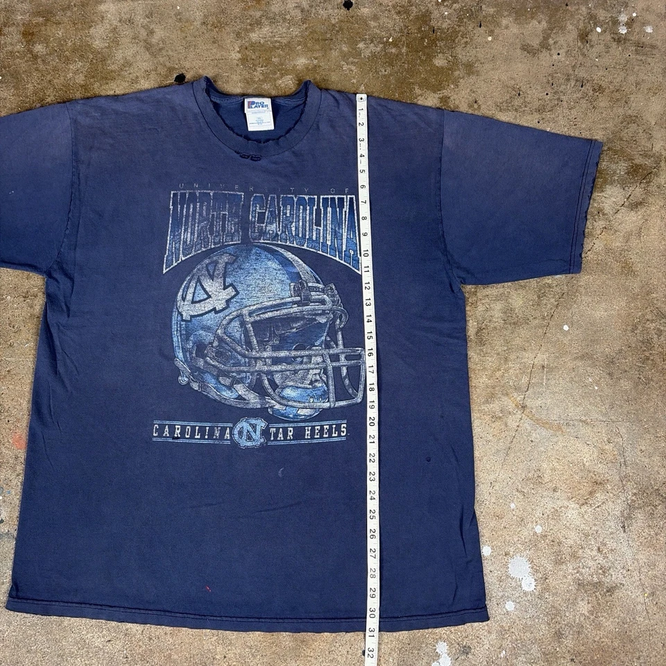 Camisa de fútbol vintage descolorida de jugador profesional UNC Carolina tacones alquitranados XXL Foto 2 de 4