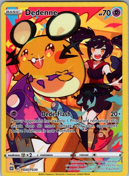 Dedenne TG07/TG30 Ultra Rare SWSH09: Brilliant Stars Trainer Gallery NM