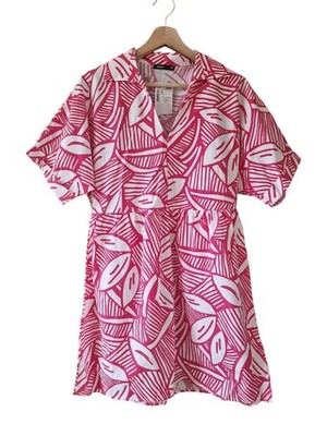 Defacto Damen Kleid Größe 36 UK-Größe 8 Sommer Rosa & Weiß
