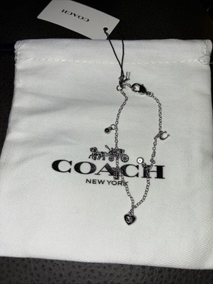 Coach Silver Charm Bracelet with Logo Charms FabFitFun NWT