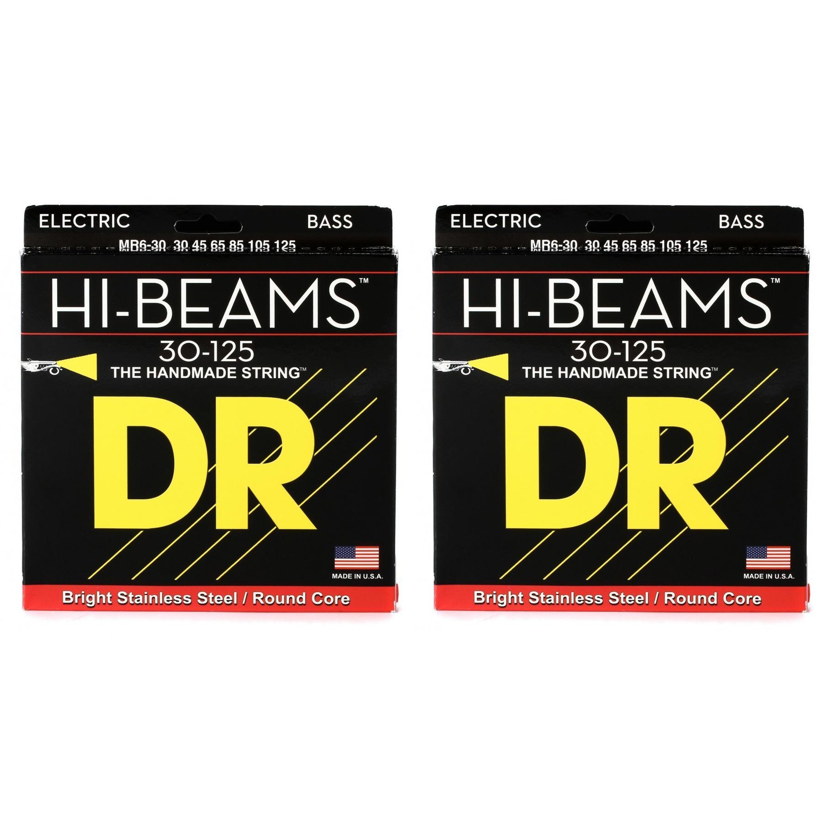 Струны для бас-гитары DR Strings MR6-30-Струны для бас-гитары из нержавеющей стали - .030-.125 Средние