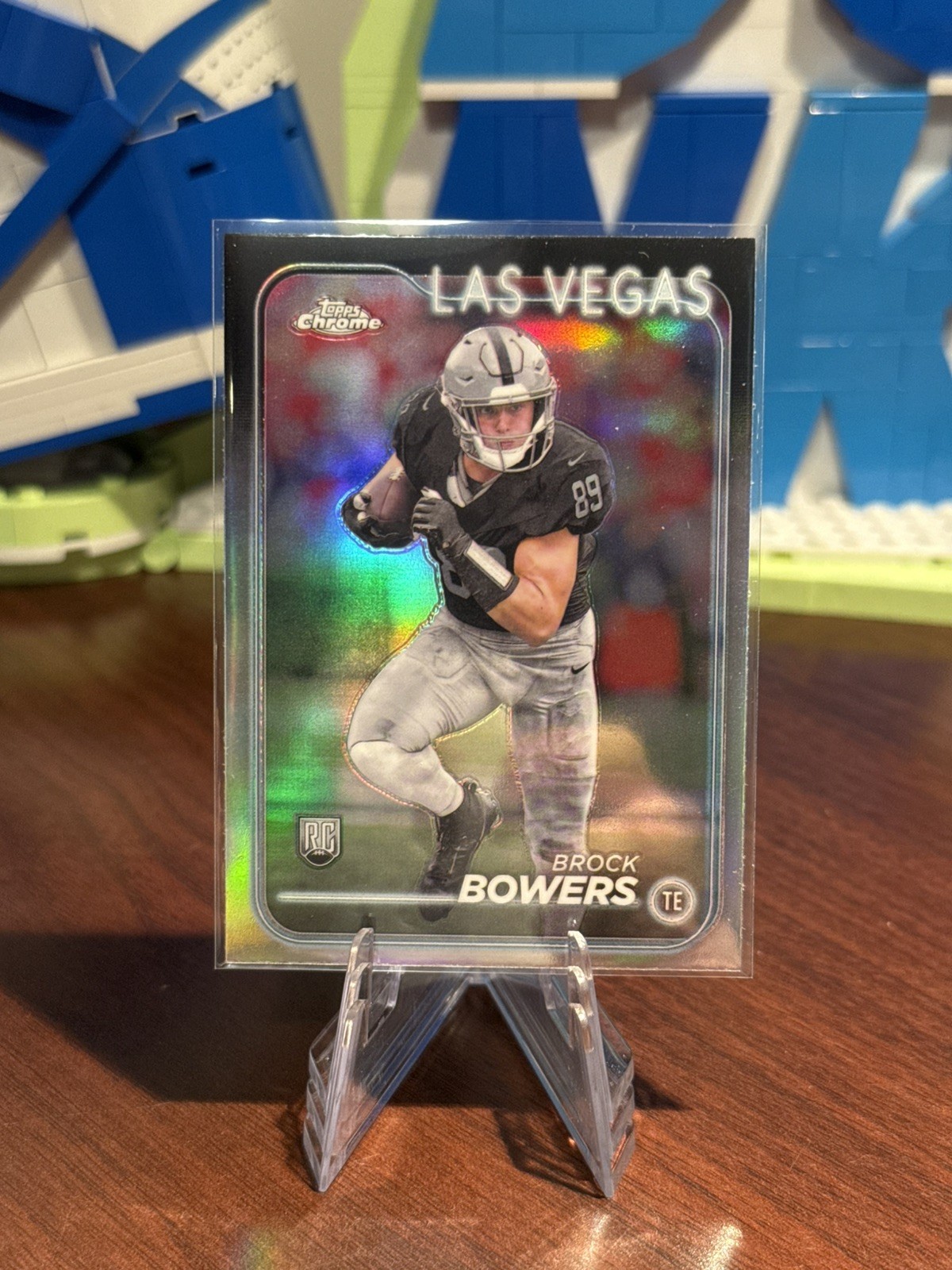 Brock Bowers 2024 Topps Chrome Silver Refractor Rookie RC #207 Las Vegas Raiders