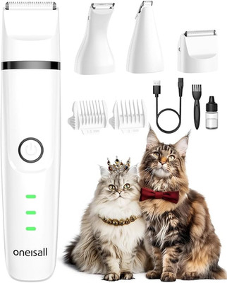 Oneisall 3 in 1 Schermaschine Katze Hunde Set, Leise Katzenrasierer Profi Haarsc