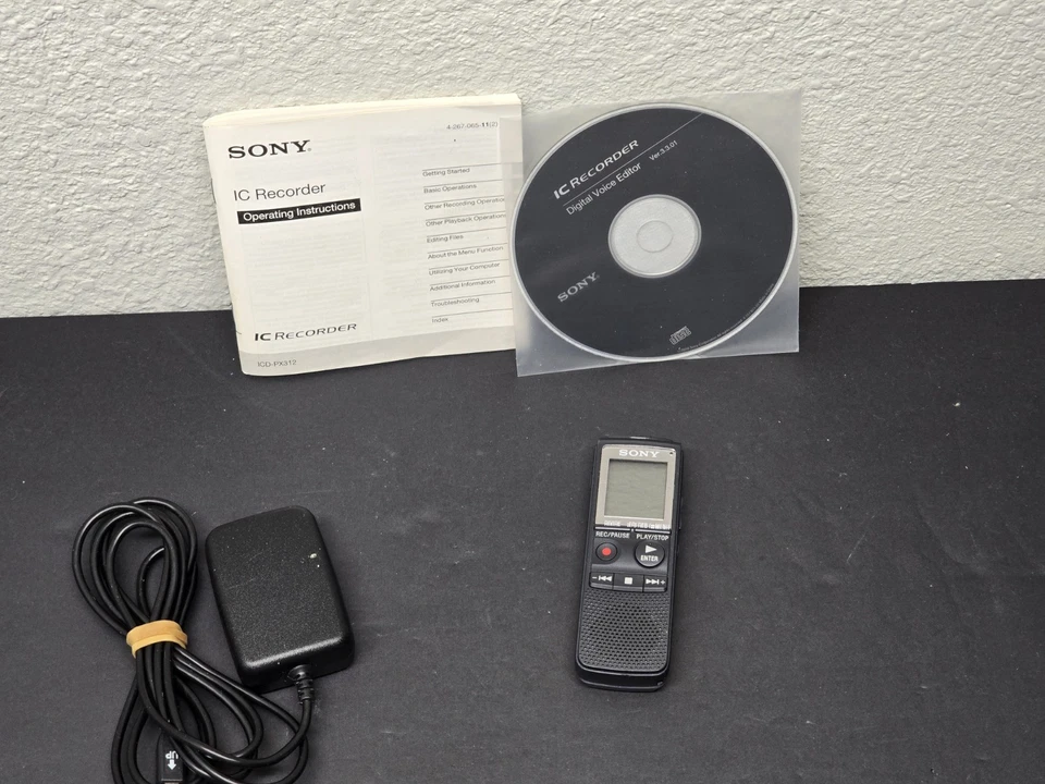 Sony ICD-PX820 Handheld Digital Voice Recorder w/ Manual Cord Software - Tested - Image 2 of 4