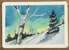 Aceo, originale, Watermedia - Carta artistica di David B Bailey 0368