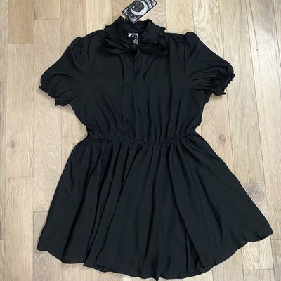 dark blue silk dress Lisbon Tie Front Mini Dress Black / XS by Project Social T main image 0