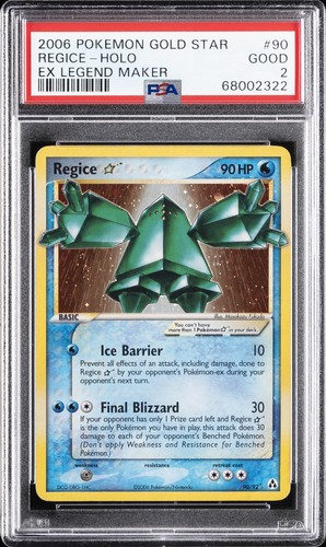 2006 POKEMON EX LEGEND MAKER GOLD STAR #90 REGICE-HOLO PSA 2