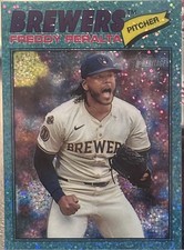 2026 Topps Heritage - Freddy Peralta #291 Chrome Light Blue Sparkle Refractor
