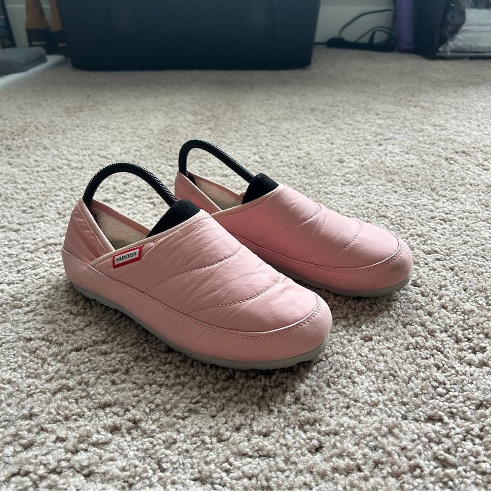 SAOLA Pantofole Hunter trapuntate rosa foderate in sherpa suola rigida taglia 8