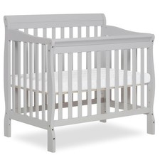 Me 4-in-1 Mini Baby Crib Aden Grey New Zealand Pine Convertible Small Space Bed
