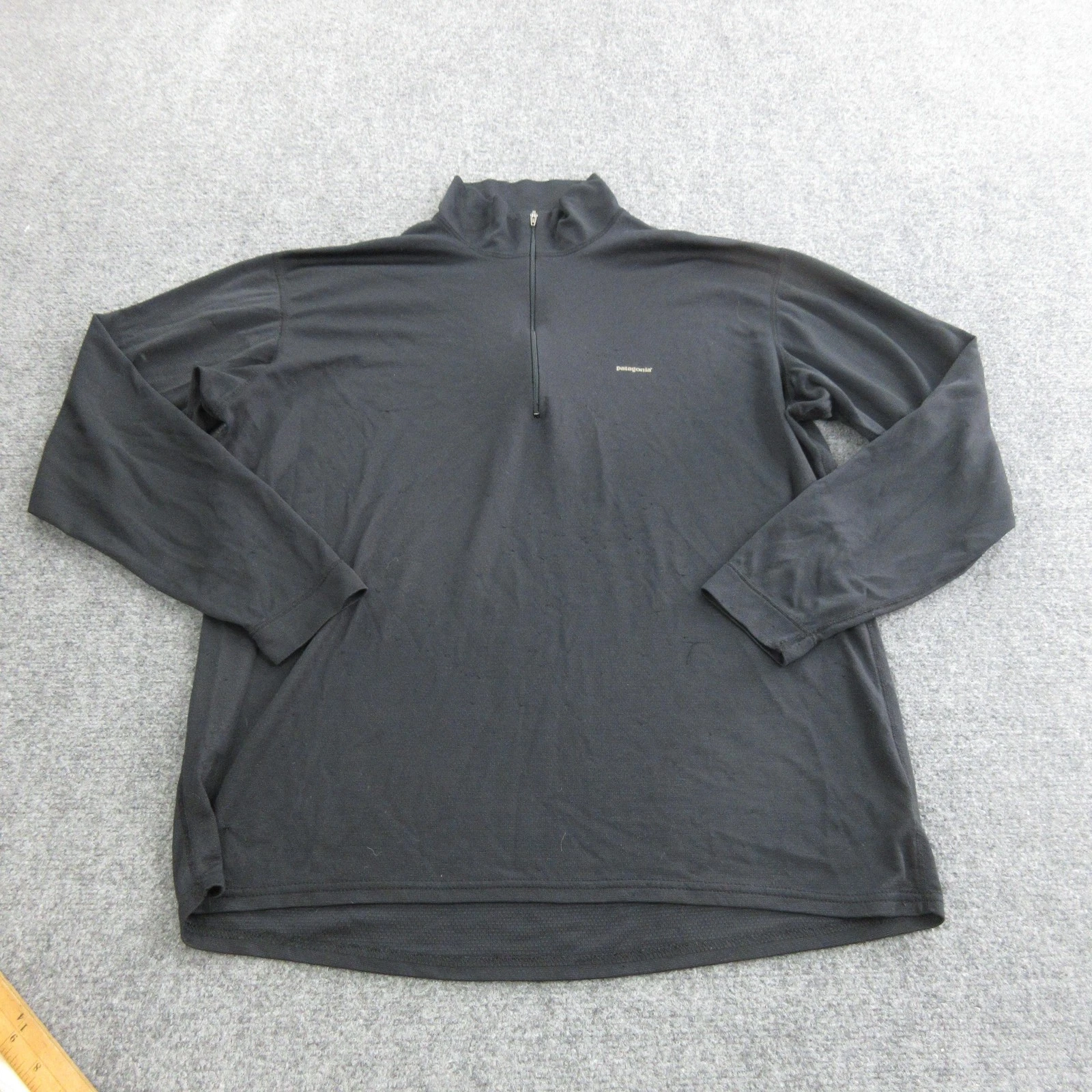 Patagonia Capilene Pullover Mens Large Black 1/4 Zip Lightweight Base Layer Top