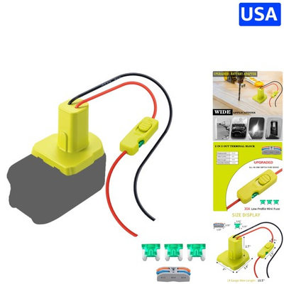 #ad All in One Ryobi Battery Adapter for 18V Tool Compatibility with Switch amp; Fuses $28.99