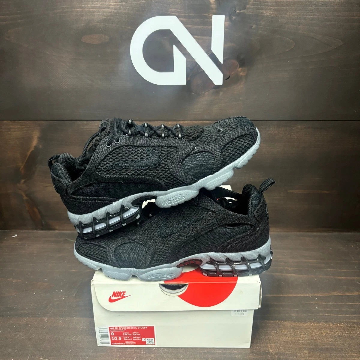 Preços baixos em Nike Stussy x Air Zoom Spiridon Caged 2 Black