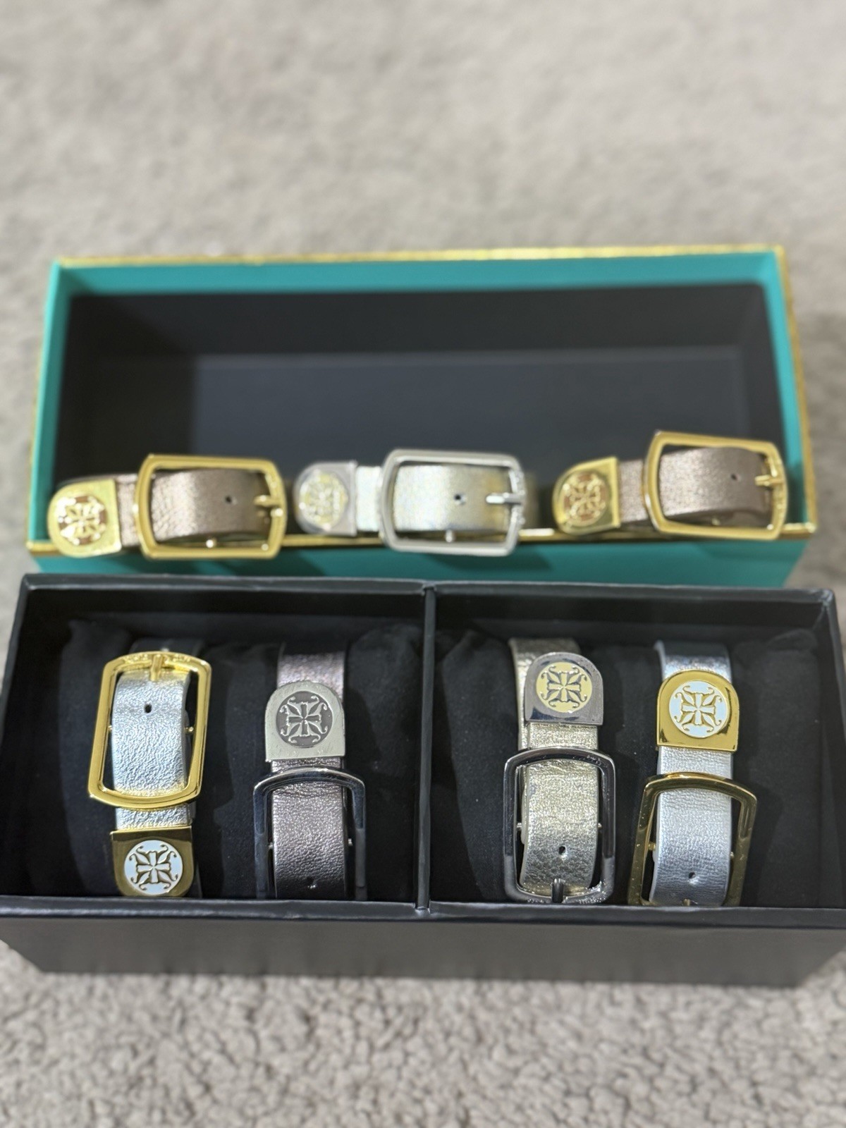 Rustic Cuff Buckle Cuff Bracelet Set Adjustable G… - image 1