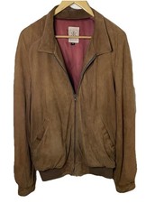 VTG 70s 80s Roots Tan Soft Suede Bomber Jacket Men Sz 42 Elegant Retro