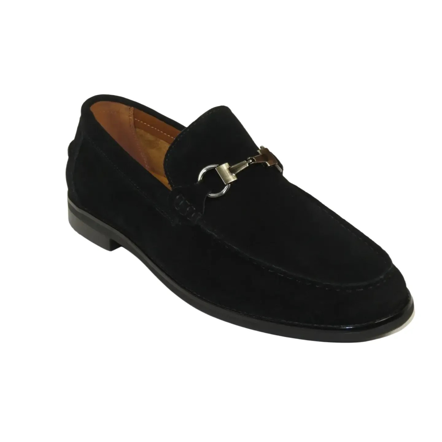 Mens Shoes STEVE MADDEN Soft Leather Upper Slip on Alfio Black Suede 24190₽