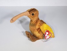 1998 Ty Beanie Baby Beak Kiwi Bird Brown Tan Plush Stuffed Animal Toy 5.5" NWT