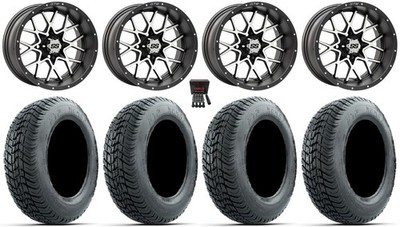 GTW Vortex 2 12'' Golf Wheels Gray 215x35 Mamba Street Tires E-Z-GO & Club Car