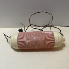 Vintage Headboard Lamp Art Deco Rose glass cilinder w/switch electric. WORKS 12  