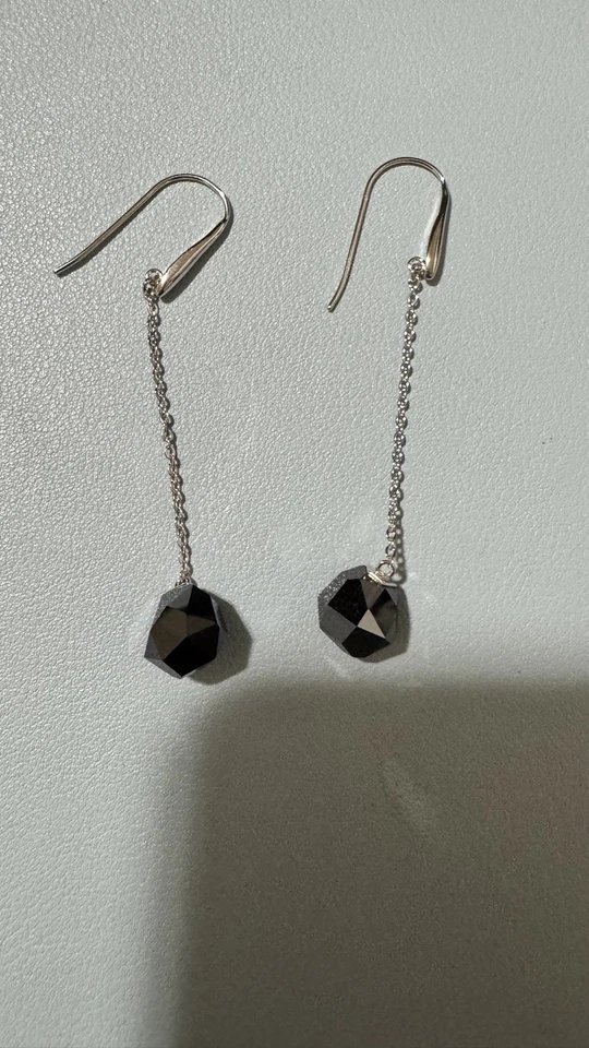NIB Swarovski Jet Hematit Pierced Earrings - Image 4 of 4